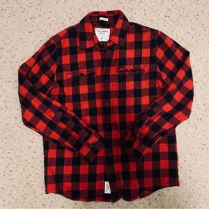 Abercrombie & Fitch Red and Black Checkered Shirt